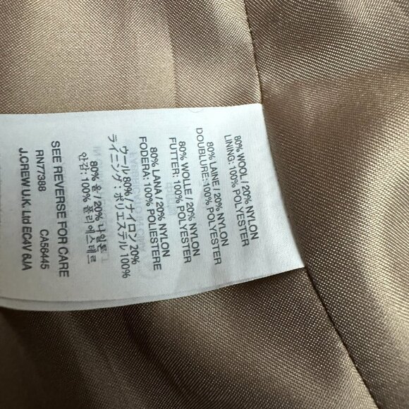 J Crew cognac Melton wool Jacket Size 6 - Picture 9 of 9